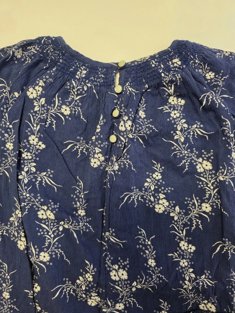 Ralph Lauren Navy and White Floral Dress With Diaper Cover